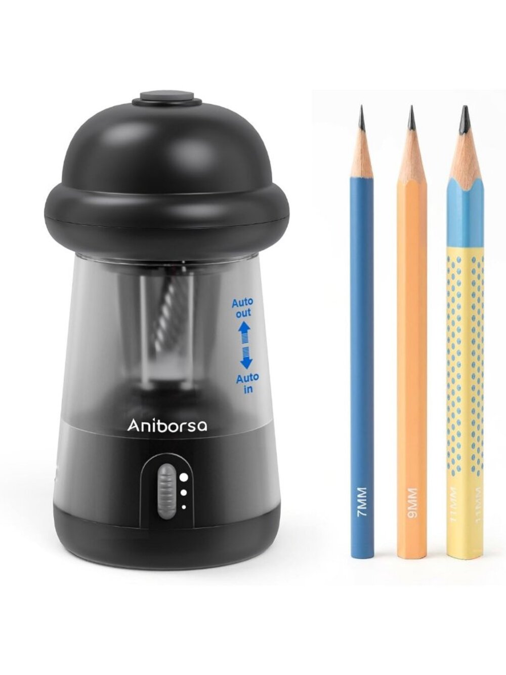 Rechargeable Electric Pencil Sharpener - Fully Automatic, Fits 6-11mm Pencils